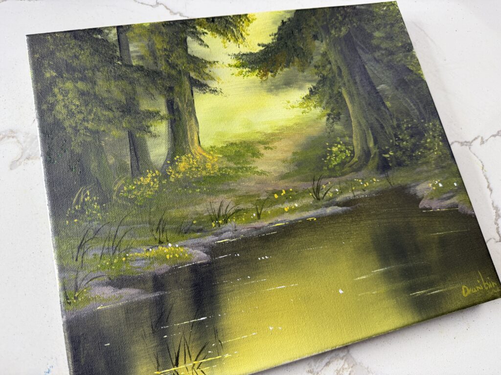 Deep Forest Reflections | Acrylic Landscape Art | Step-by-Step for Beginners