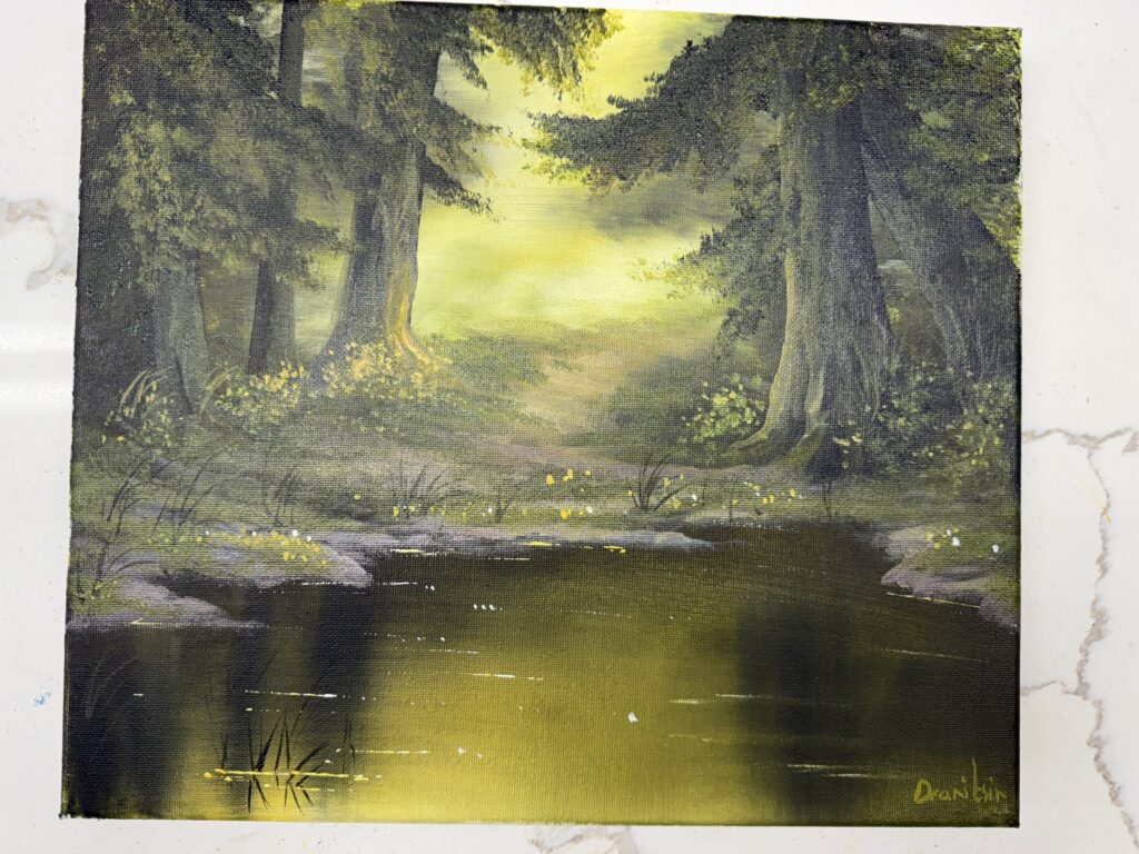 Deep Forest Reflections | Acrylic Landscape Art | Step-by-Step for Beginners