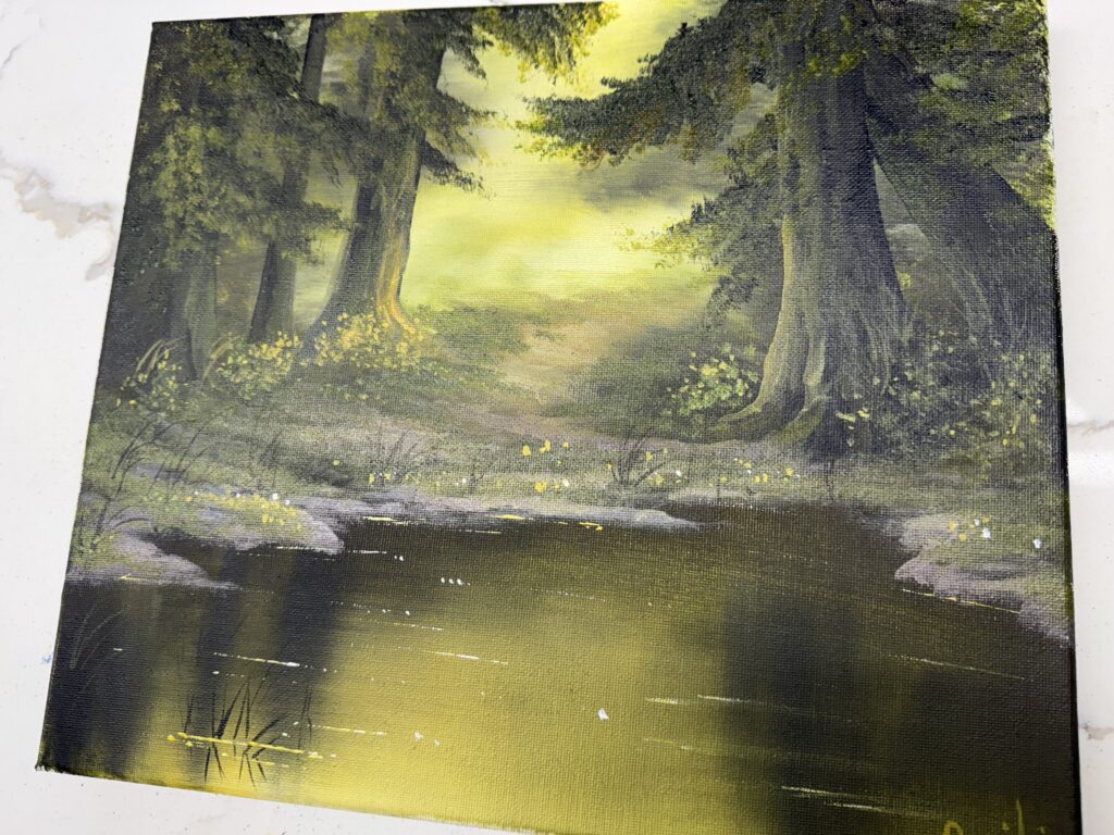 Deep Forest Reflections | Acrylic Landscape Art | Step-by-Step for Beginners