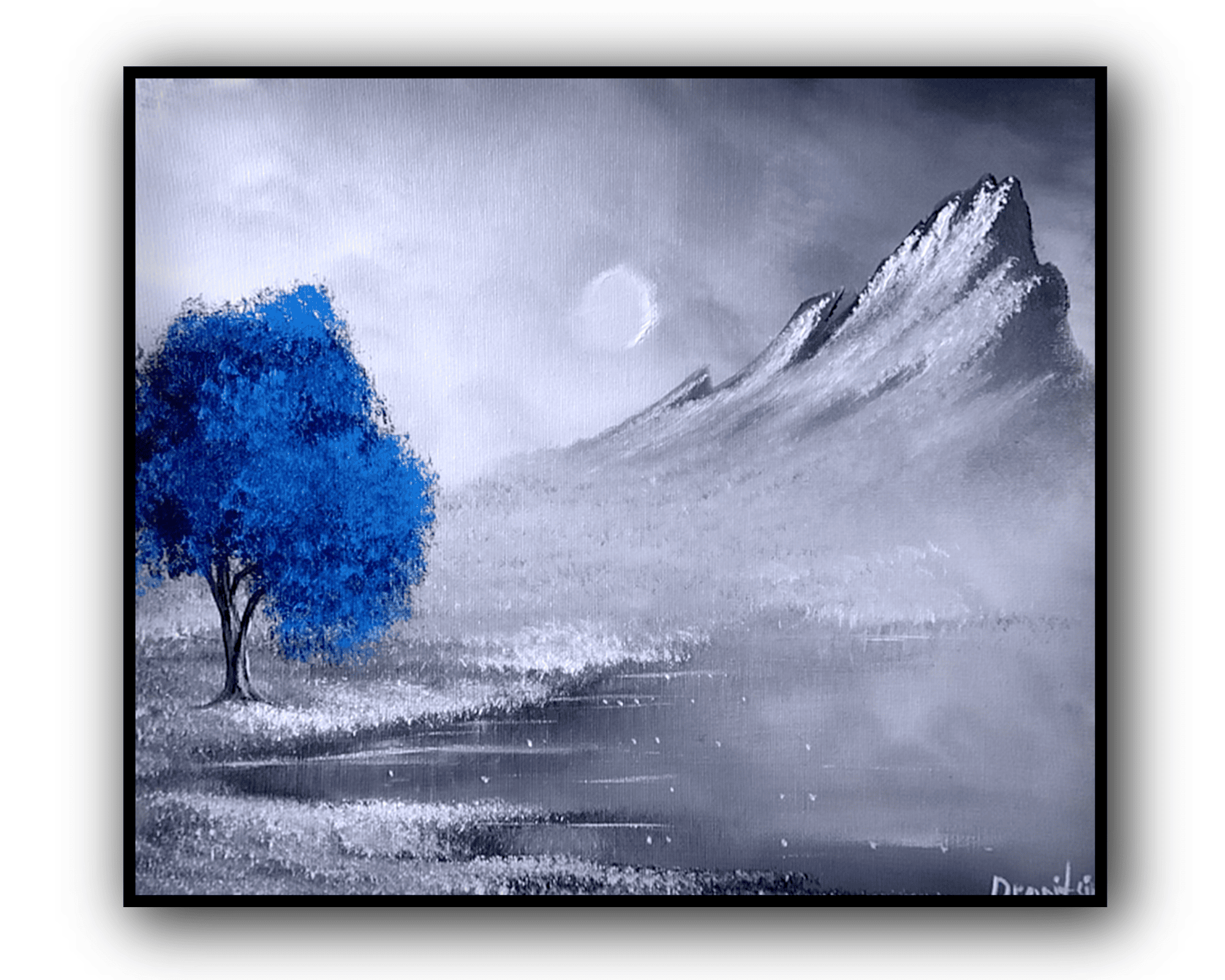 blue tree mountain pond 1