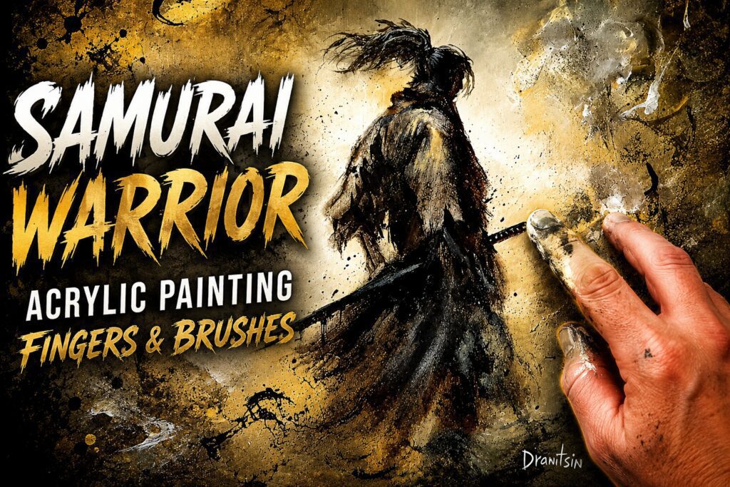 SAMURAI WARRIOR – STEP-BY-STEP ABSTRACT ACRYLIC PAINTING GUIDE